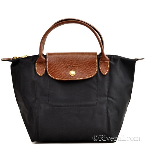 ロンシャン バッグ LONGCHAMP 折りたたみトートバッグ ブラック ナイロンレザー 1621-089-001