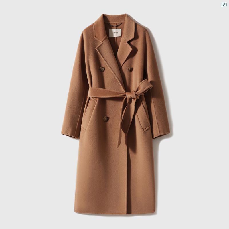 レディース ファッション 春秋 韓国 韓国 かわいい 綺麗 欧州風 風 レディース 大歳 おしゃれ Melado ピンク キャメル ミュンヘン 両面 ウール コート DYN 763878 VG