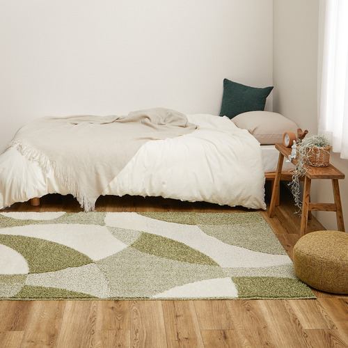【メーカー直送品】萩原 国産高機能ラグ ジャスト 約130×190cm グリーン