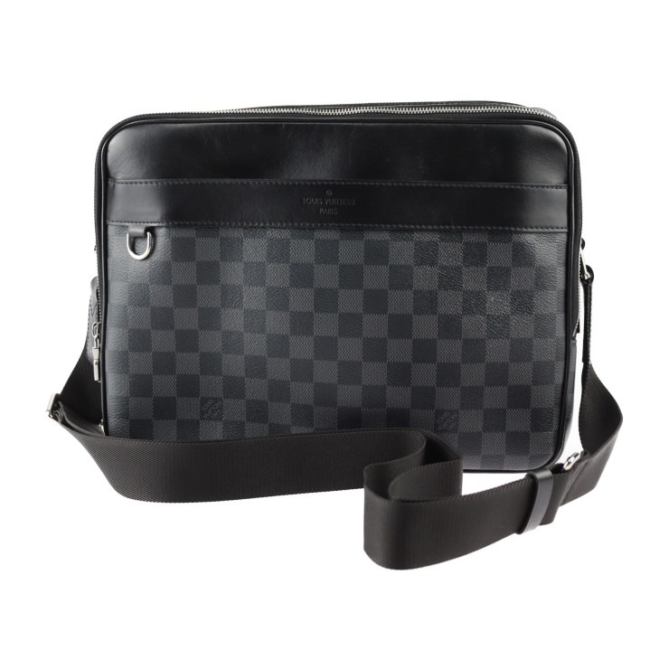 美品 LOUIS VUITTON ルイ ヴィトン ショルダーバッグ N40088 トロカデロ メッセンジャーMM ダミエグラフィット PVC レザー グレー ブラック シルバー【本物保証】