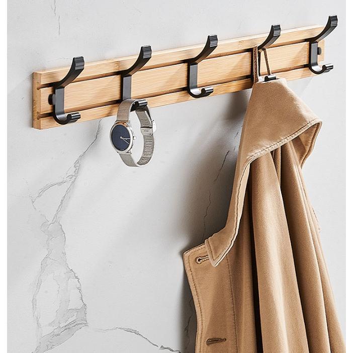 ウォールフック 壁掛けフック ハンガー木製収納フック スライド 3フック 4フック 5フック 6フック 7フック コート掛け 洋服掛け 北欧 DIY