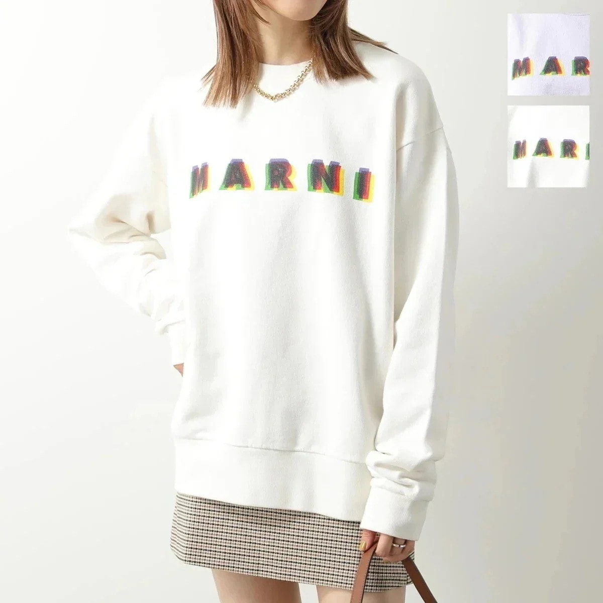 MARNI マルニ スウェットシャツ FUMU0074P2 USCV15 レディース 長袖 トレーナー ロゴ コットン クルーネック カラー2色 【ts】