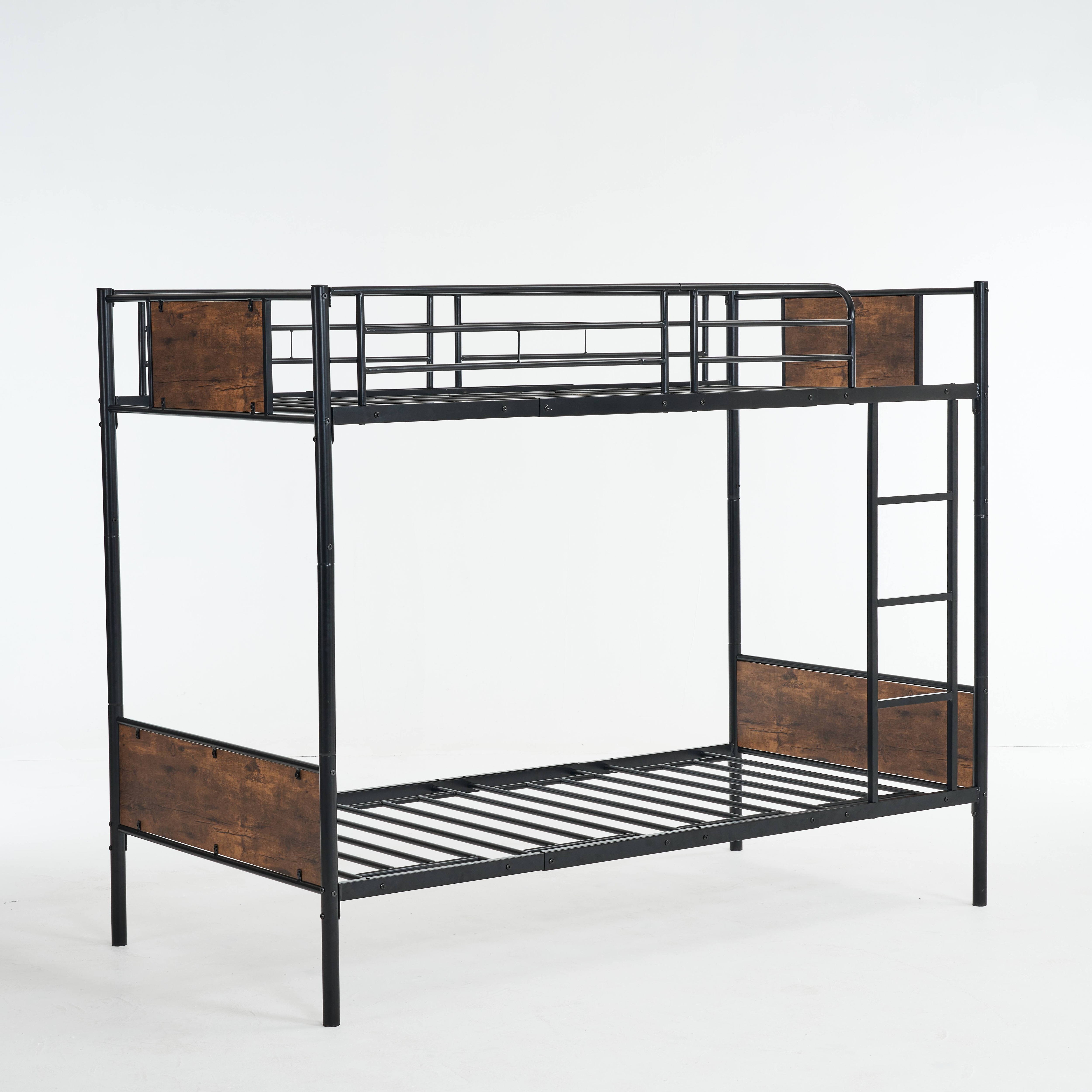 【新品】二段ベッド シングルベッド パイプベッド シングル 木 収納 北欧風 子供部屋 スチール 耐震 ベッド SDG