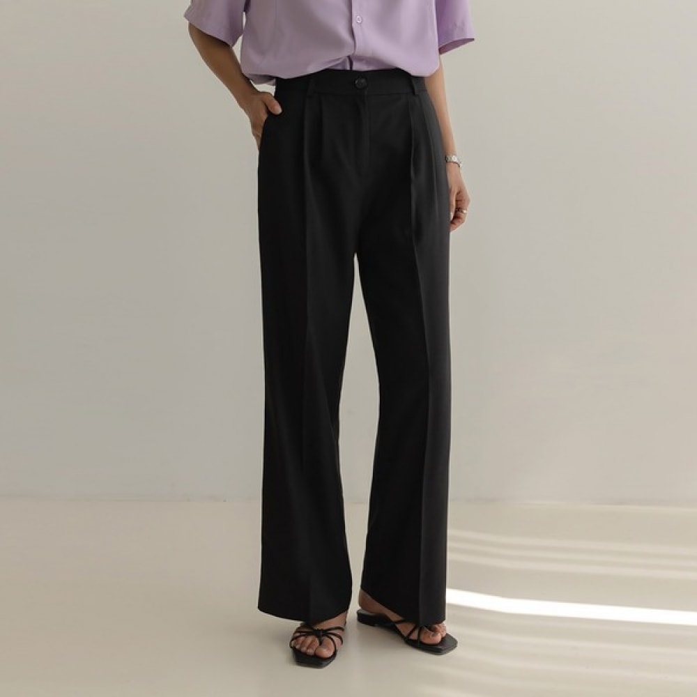 (Elysia) セミピンタックワイドストレートパンツ