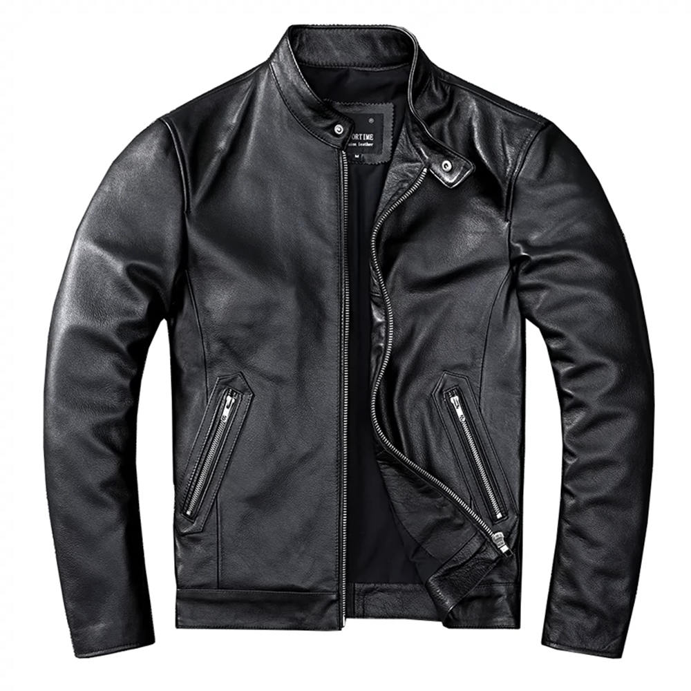 牛革 モーターサイクル レザージャケット 本革 レザージャケット メンズ スタンドカラー ショート ヨーロピアン カジュアル ジャケット