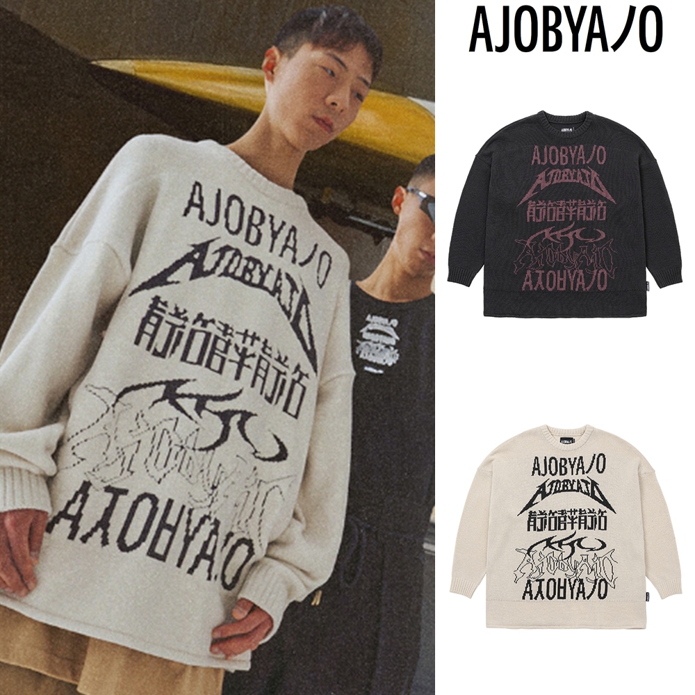 【AJO AJOBYAJO】 Total Logo High-Twist Yarn Sweater