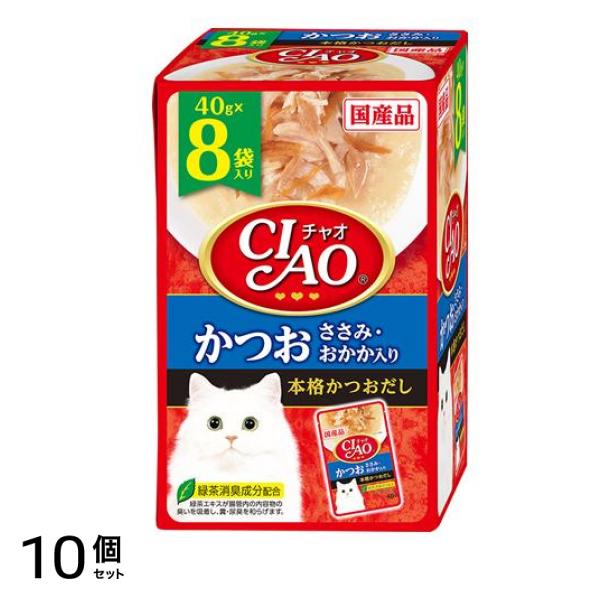 いなば CIAO(チャオ) パウチ かつお ささみ・おかか入り 40g× 8袋入 10個セット