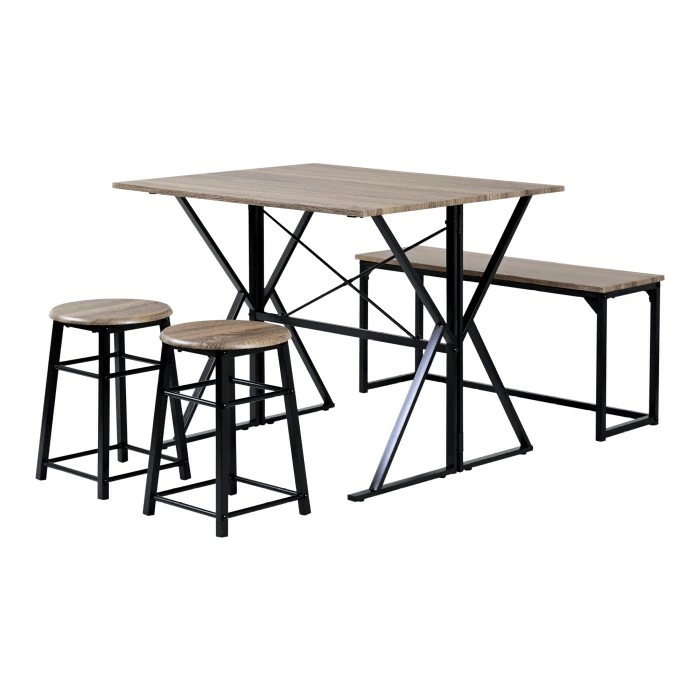 テーブル4点セット 食卓テーブルセット 4点 折りたたみ UNI-0002SET-BKBR