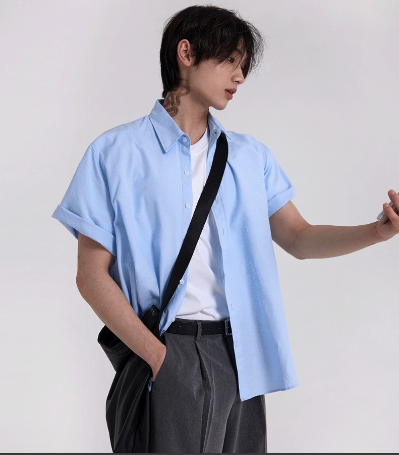 [COSYHARU公式] Lewe Oxford Short Sleeve Shirt + Pocket Ver.