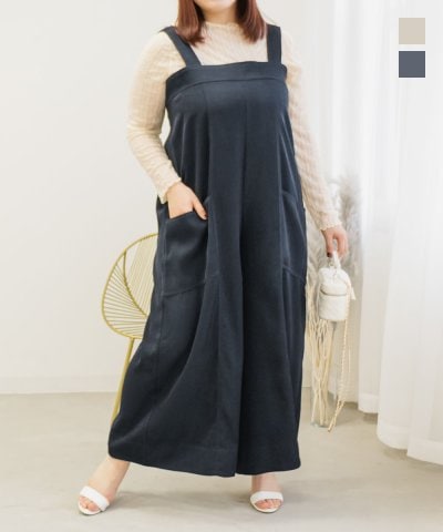 大きいサイズ レディース LL 3L 4L XL XXL XXXL ワイドシルエットサロペット