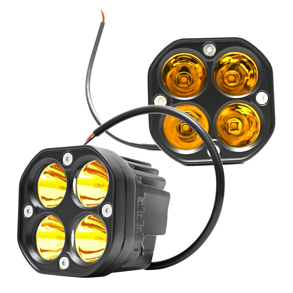 左右セット 26W LED 6000K 作業灯 スポットライト イエロー キューブ フォグライト オフロード ワークライト 補助灯 12V 24V
