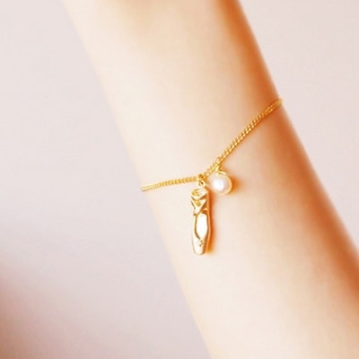 バレエシューズ－クリームカラーパール(ballet N pearl bracelet)