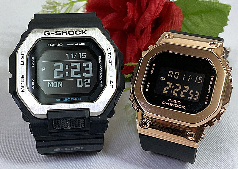 恋人たちのGショック ペアウオッチ G-SHOCK カシオ 2本セット gショック GBX-100-1JF GM-S5600PG-1JF　デジタル ラッピング無料 手書きのメッセージカード 人