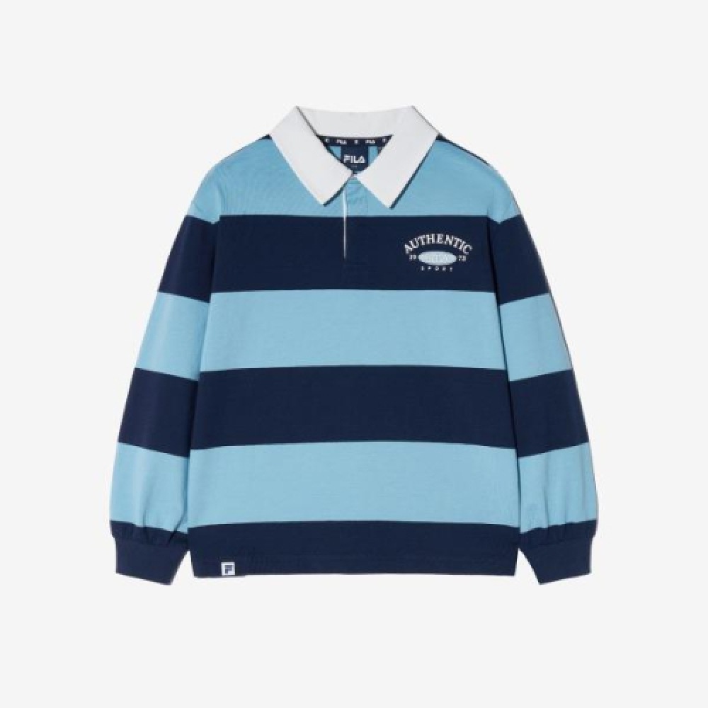 フィラキッズストライプラグビー T シャツ (FK2RLH1103XINA)