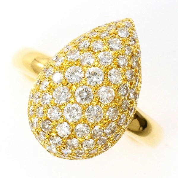 K18 18金 YG リング 指輪 11号 ダイヤ 1.14 カード鑑別書 ジュエリー 中古