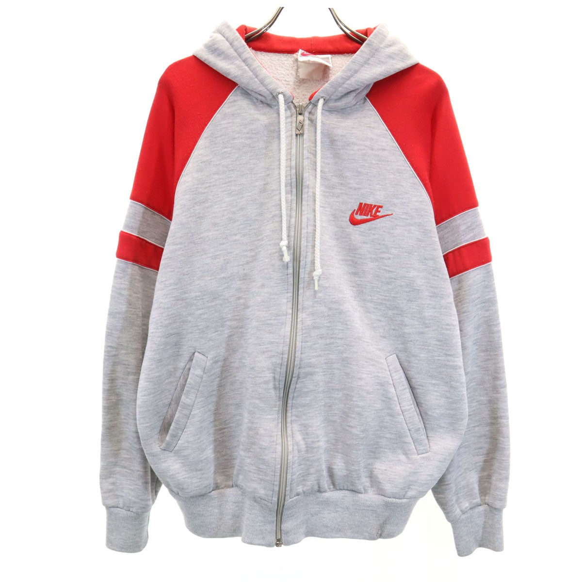 90s オールド 銀タグ 長袖 スウェット ジップパーカー L グレー系 裏起毛 メンズ 古着