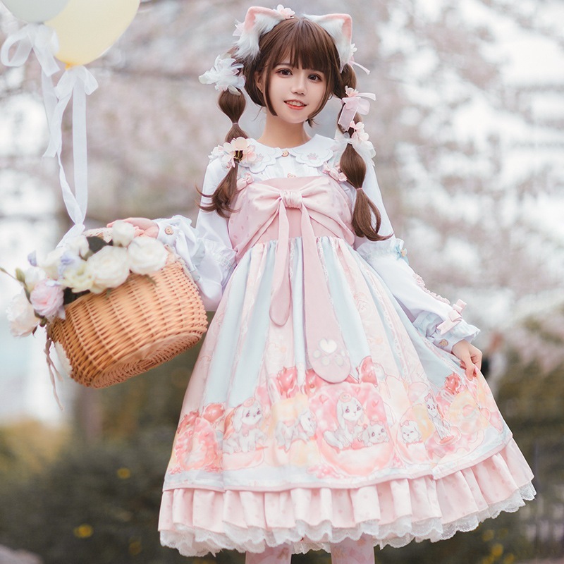 犬のドーナツの甘いプリンセススカート ロリータワンピース裙