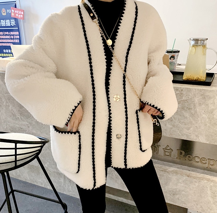 ボア ジャケット コート ショート ステッチ カーディガン 人気