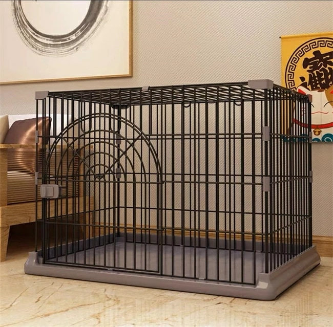 機能アップグレード！ペットケージ サークル 犬ケージ 中型犬用 大型サイズ トレー付き 屋根面付き 幅101×奥行66×高さ60cm
