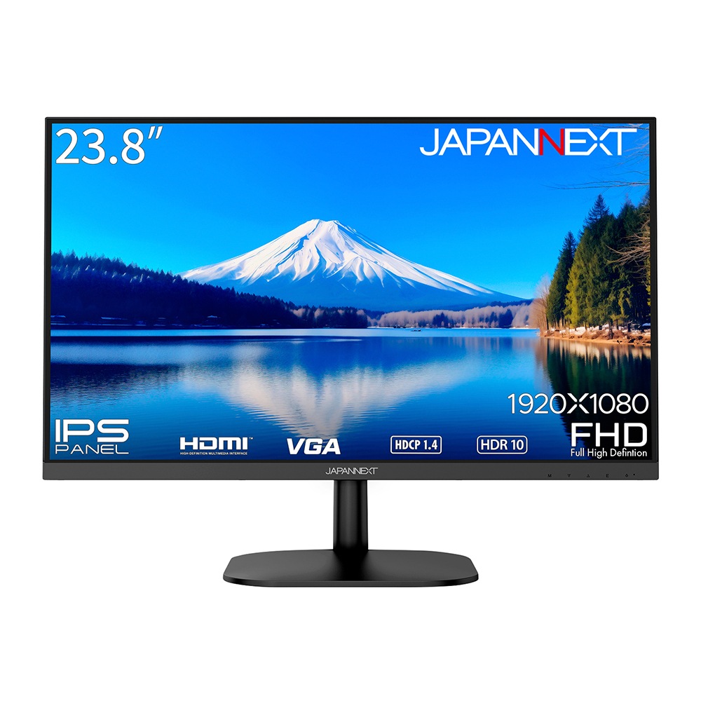 JAPANNEXTジャパンネクスト 液晶ディスプレイ(23.8型/IPS/FullHD 1920×1080/75Hz/14ms/HDR10/HDMI1.4/D-Sub/VESA)(ブラック) JN