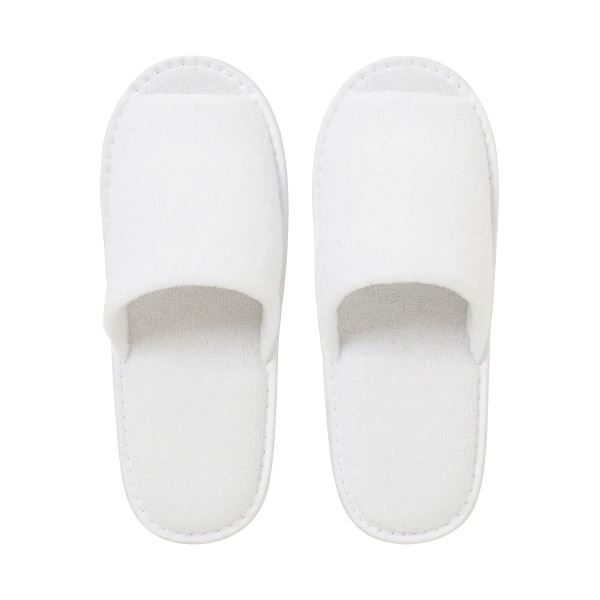 (まとめ) スマイル 使いきりパイル地スリッパ 5足入 (×10セット)