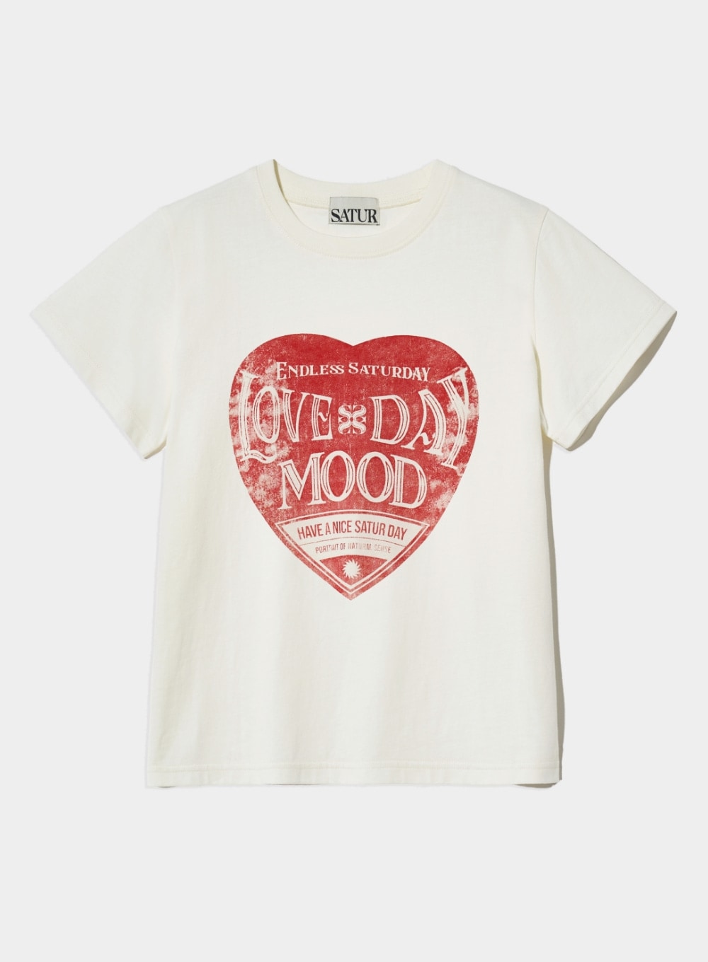【SATUR】 (W) SATURDAY RETRO MOOD GRAPHIC T-SHIRTS : VINTAGE RED 8,760円