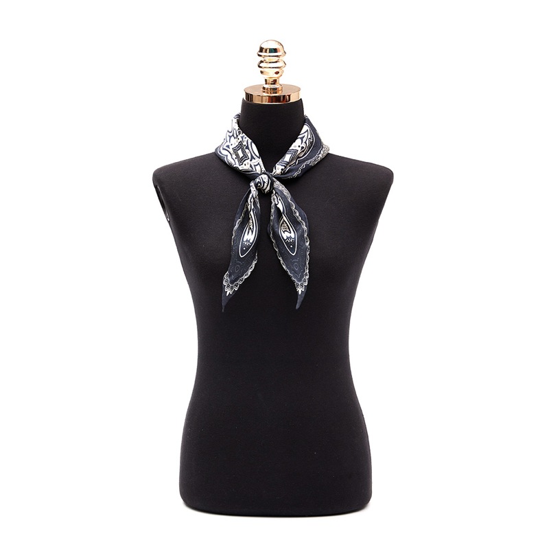 AS-1599 シルク パターン ロング スカーフ