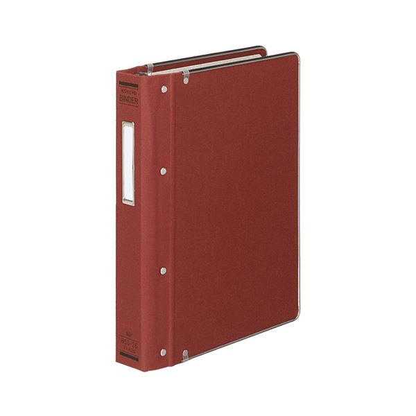 (まとめ) コクヨ バインダーMP(布貼り) B5タテ 26穴 200枚収容 背幅52mm ふち金付き 赤 ハ-120R 1冊 (×5セット)