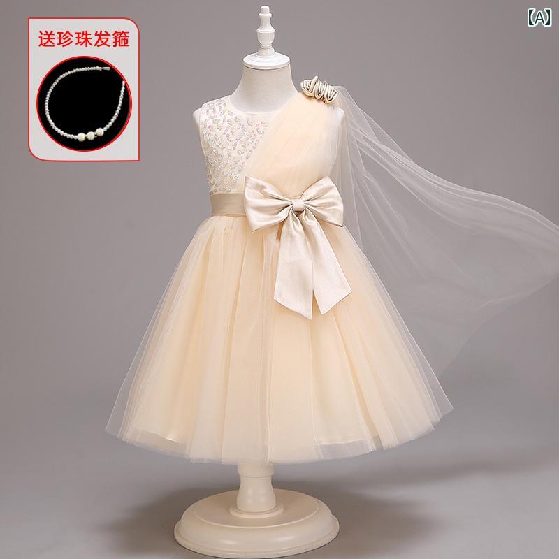 フラワーガール ドレス キッズ ワンピース ジュニア ファッション 女の子 子供服 ガール 豪華感 かわいい プリンセス イベント 結婚式 パーティー 衣装 発表会 誕生会