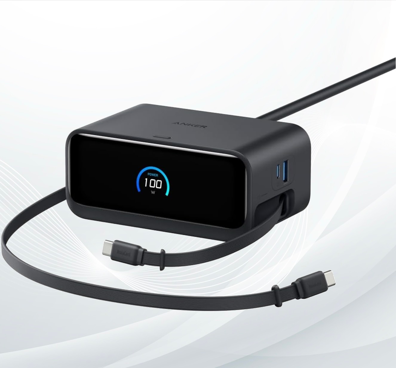 Anker Nano Charging Station (7-in-1, 100W, 巻取り式 USB-C ケーブル) (USBタップ 電源タップ) PSE技術基準適合MacBook iPad iPh