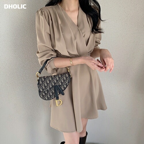 [メガ割りSALE]シャーリングクロスパフワンピース・p684633 5,143円