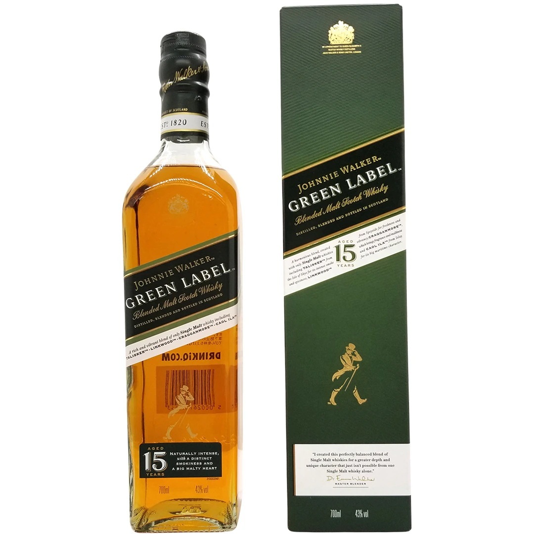ジョニー ウォーカー グリーンラベル 緑 ラベル １５年 43度 箱付 700ml 正規品 ブレンデット モルト スコッチウイスキー ^YCJWGRJ0^