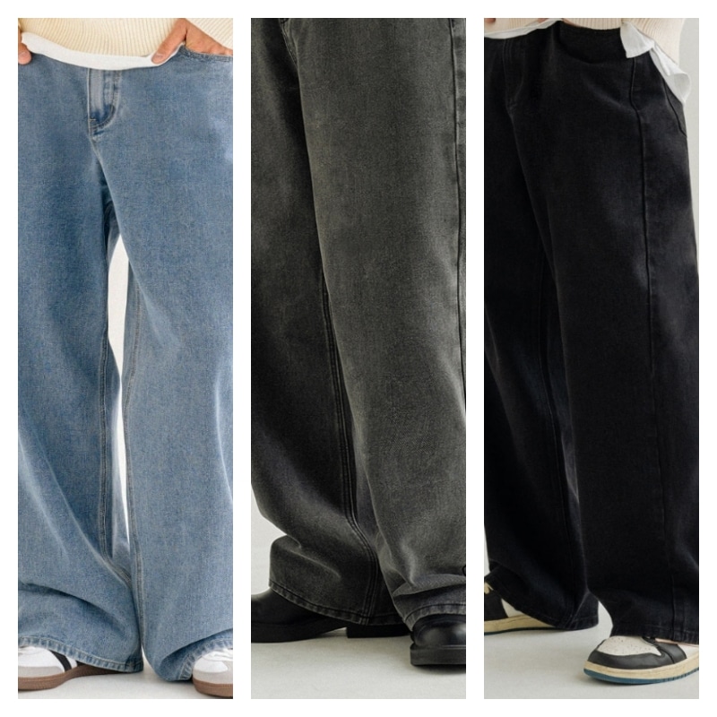 アゲインストオールオッズ ワイド デニム パンツコットンパンツ韓国のベストパンツ人気のジーンズ
