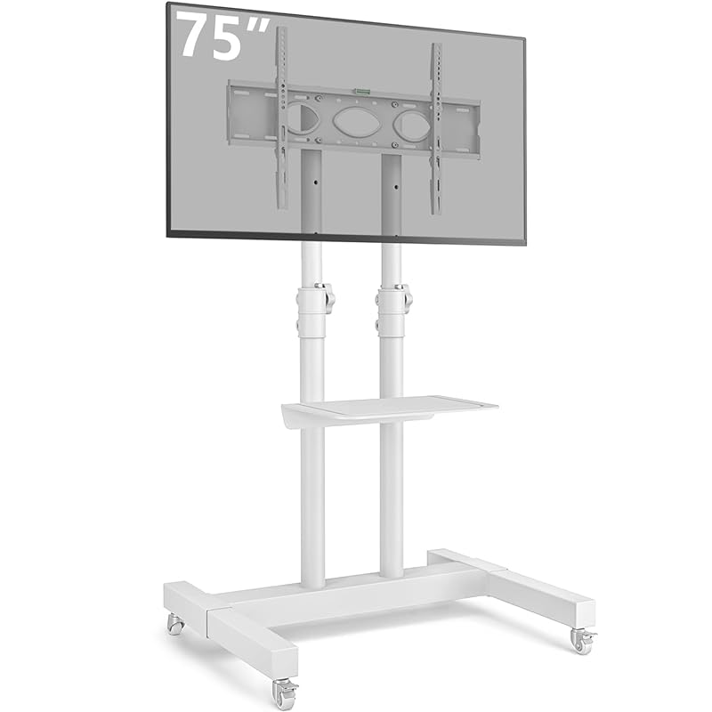 Rfiver テレビスタンドキャスター付き tvスタンド テレビスタンドハイタイプ 二重支柱設計 3275インチ対応 高さ調節可能 棚付き 移動式 耐荷重40kg VESA600X400mmまで 省 19,332円