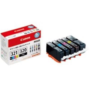 Canon キヤノン インクカートリッジ 純正 (BCI321+320 5MP) 5色パック(ブラック・顔料ブラック・シアン・マゼンタ・イエロー)