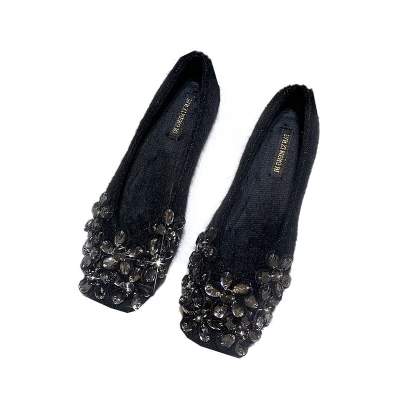 1000円OFFクーポン ぺたんこ パンプス 大きいサイズ キラキラ フラットシューズ レディース 大きいサイズ ス ぺたんこ靴 黒 痛くない キャバ ステージ パーティー 入学式 フォーマル 春夏