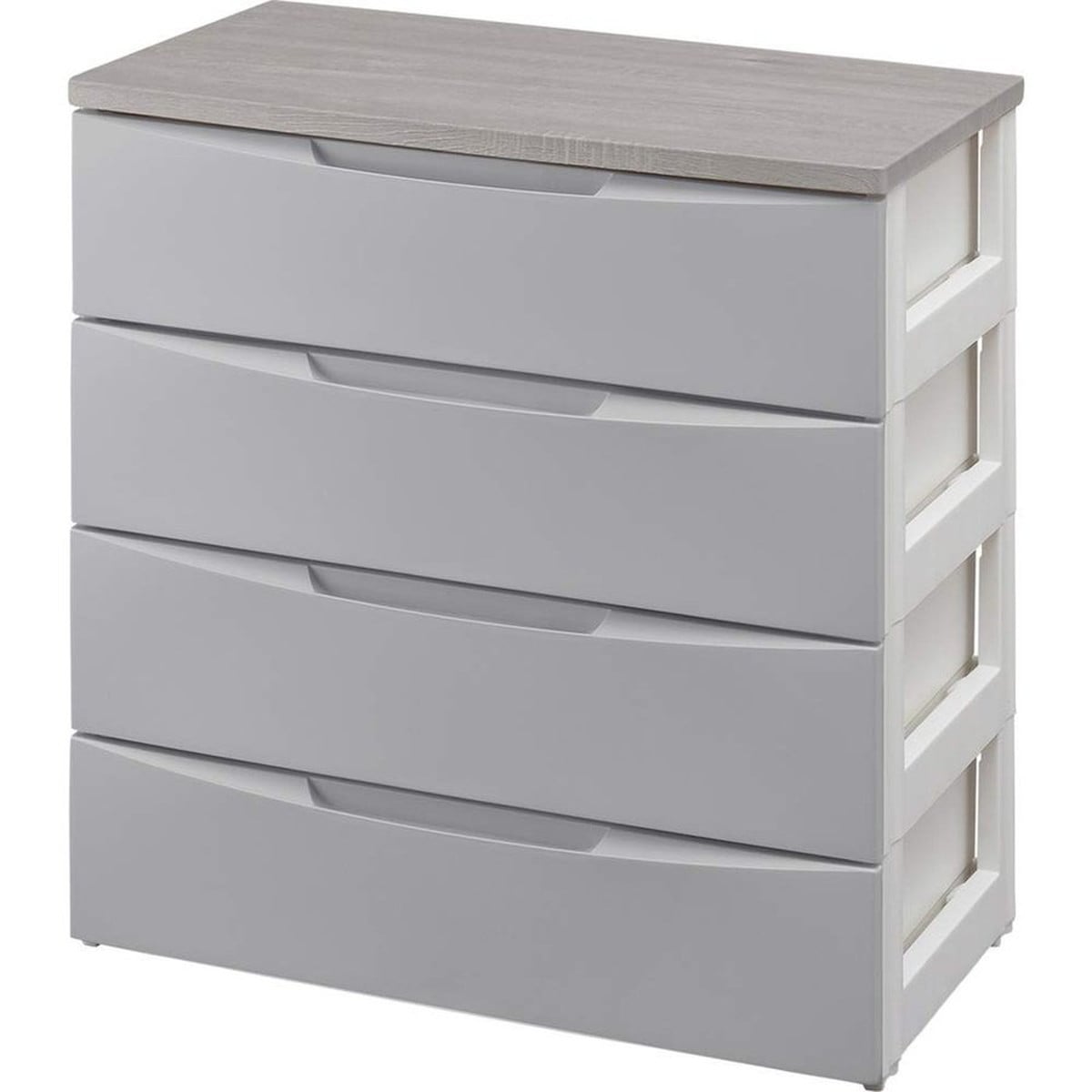 デザイン チェスト 4段 木天板 幅約73×奥行約42×高さ約81cm グレー DW-724