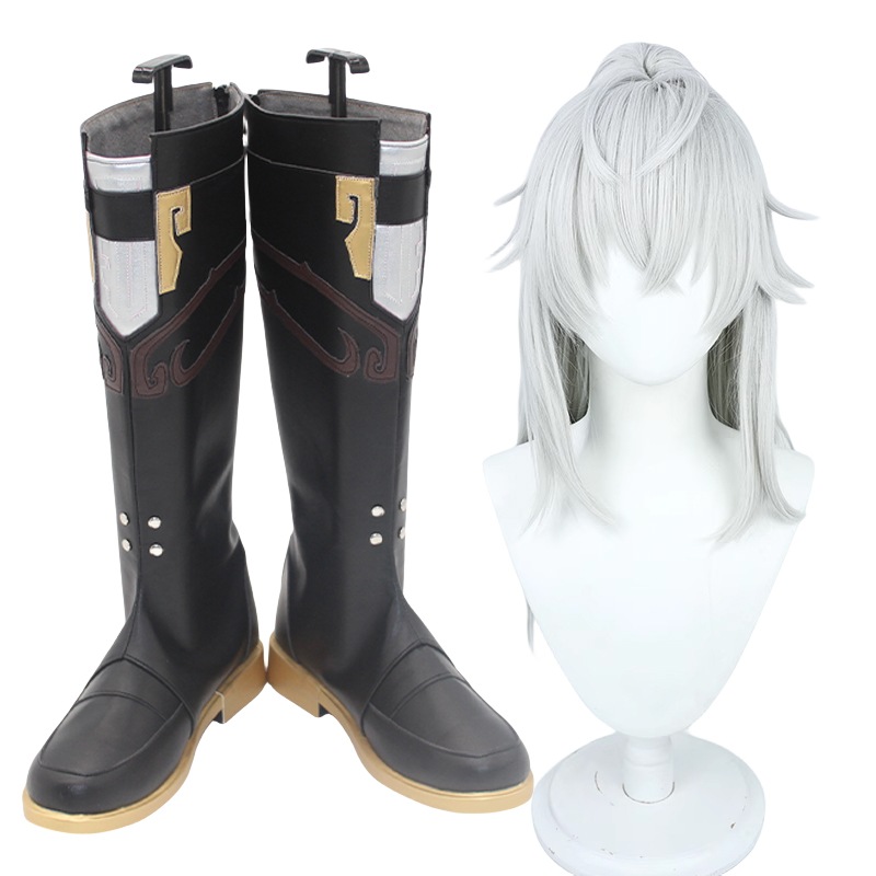 景元 ケイゲン コスプレ靴 ブーツ ウィッグ付き コスプレ 演出服 アニメ 祭り ハロウィン クリスマス 学園祭 文化祭 仮装