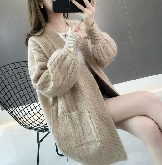 トップス デート ニットソー カーディガン 長袖 ケーブルニット 可愛い きれいめ 上品 おしゃれ かっこいい 可愛い ラブリー キュート ガーリー クール モード系 セクシー エレガント