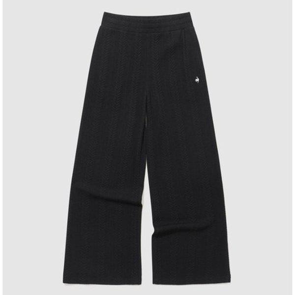 W ワイドフィット ケーブル ジャカード パンツ B1 QQ322OFP91 BLK BRW
