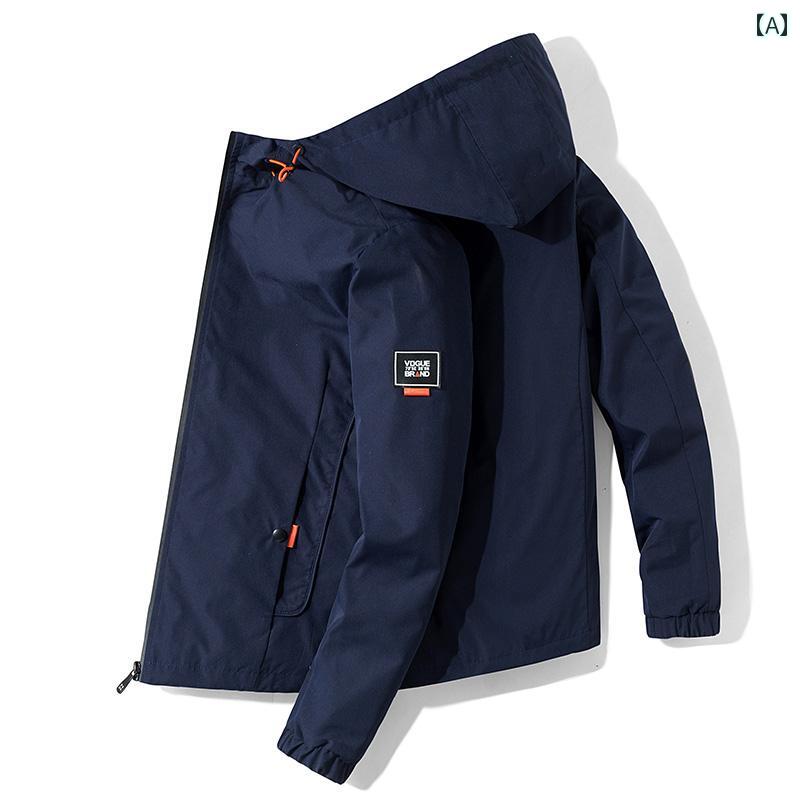 メンズ ファッション ジャケット 春秋 軽量 涼しい トップス カジュアル フード ジャケット