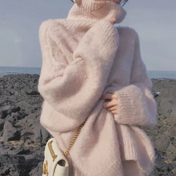 トップス セーター 長袖 ドルマンスリーブ タートルネック デザイン オーバーサイズ ビッグシルエット 美ライン ニュアンス ふわふわ ニット カラバリ ロマンチック リラックス かわいい 大人可愛い