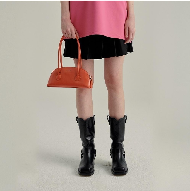 【MARGESHERWOOD】 BESSETTE SHOULDER+STRAP : TANGERINE CRINKLE
