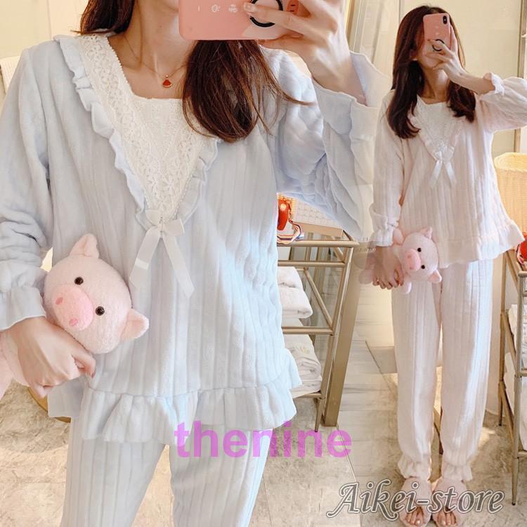 安い商品 今日だけ パジャマ ルームウェア レディース 秋冬 モコモコ 長袖 パジャマ フランネル ルームウェア イチゴ柄フレア 暖かい 上下セット 可愛い 厚手部屋着 寝巻き 4色 ギフトポイント