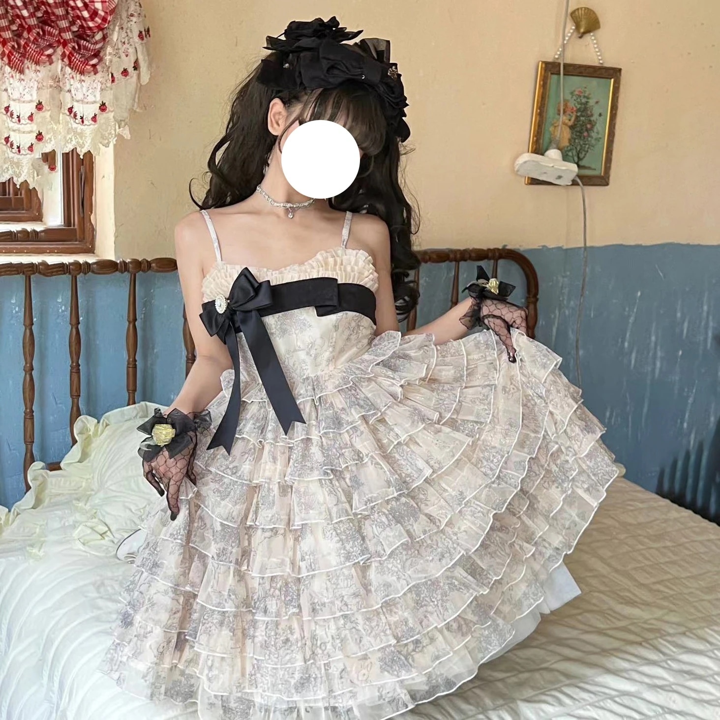 妖精ロリータワンピース フリル コスプレ着用可能 （ワンピース