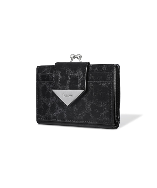 【FENNEC】 TRIANGLE FRAME BRIDGE WALLET - LEOPARD BLACK 財布 正規品