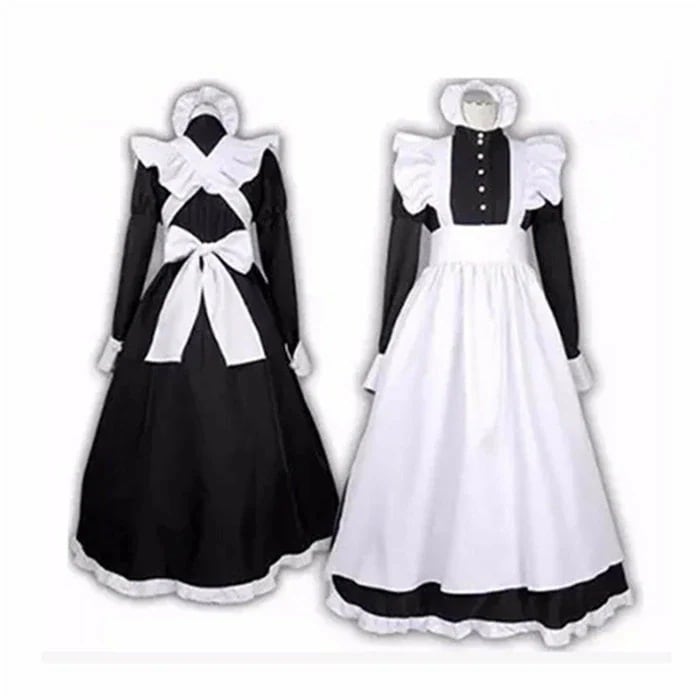 メイド服 コスプレ 衣装 男性サイズ 女性サイズ メイド イギリス ロングメイド服 ロング ワンピース エプロンドレス ハロウィン フリル レディース エプロン かわいい ハイウエスト la186n1