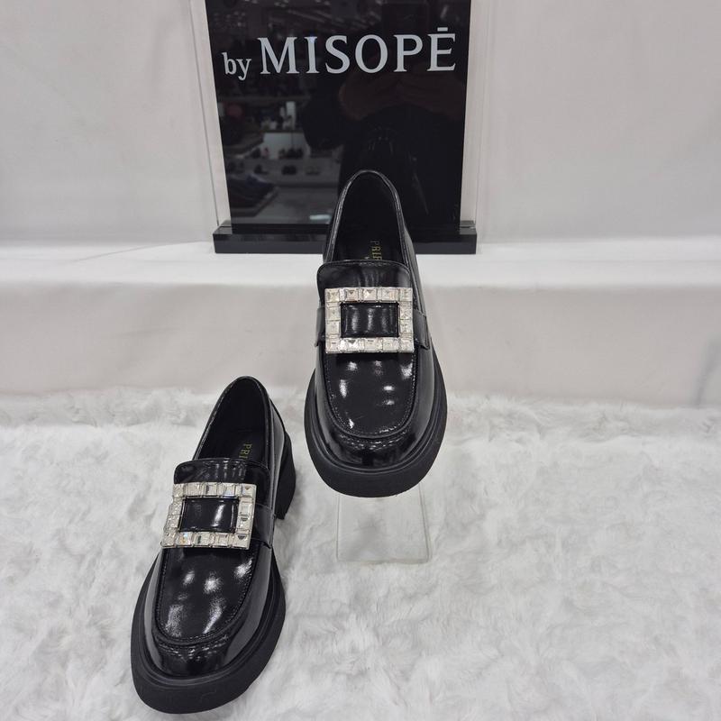 By 女性 ジュエリー装飾ポイント ローファー 112HT419SS009 BLACK 2 JJ