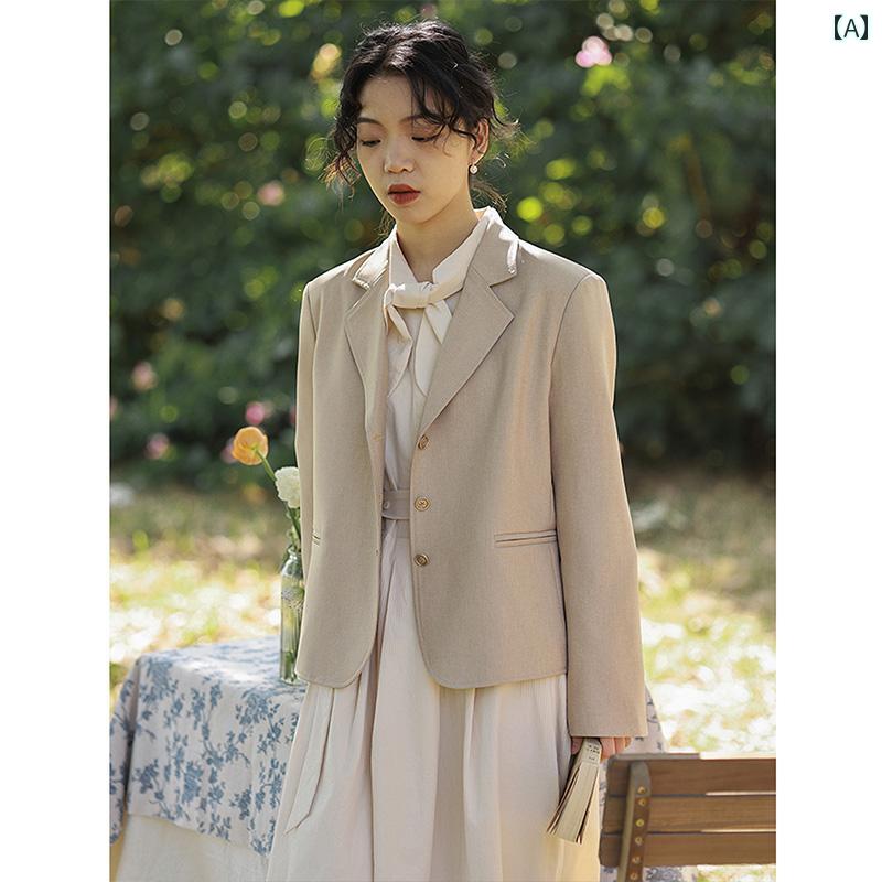 スーツ　ジャケット　カジュアル 小さい スーツ ジャケット レディーススーツ トップスの カジュアル 2025 春 ショート スタイル コールド ハイエンド