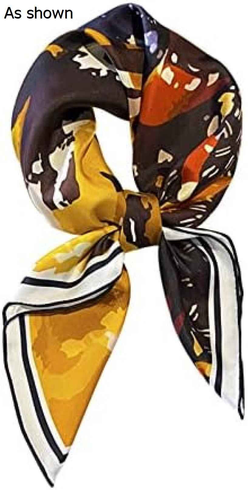 【20%OFFクーポン～】絹のスカーフ 春と夏の細いツールスカーフ70cmの正方形のスカーフがスーツの女性と小さなスカーフで飾られています 小さなスカーフ (色 : As shown Size :
